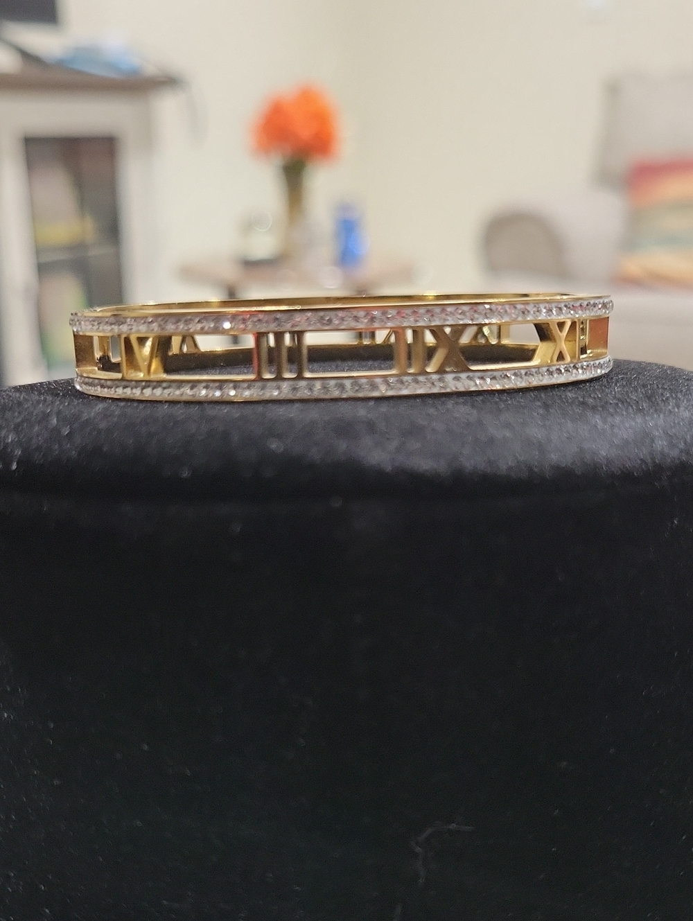 Gold and Silver Roman Numeral Bangle Bracelet